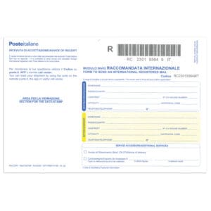 Accettazione Raccomandate Internazionale – MOD 22RI – conf. 20 pezzi