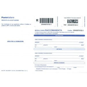 NUOVO Modulo Accettazione Raccomandate Standard – MOD22R – conf. 100 pezzi