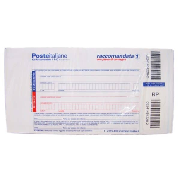 Kit raccomandata 1 + busta + cartolina – conf. da 50 pezzi