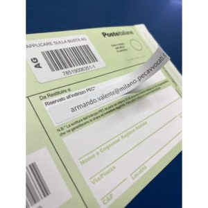 Etichette per cartolina verde Mod23L
